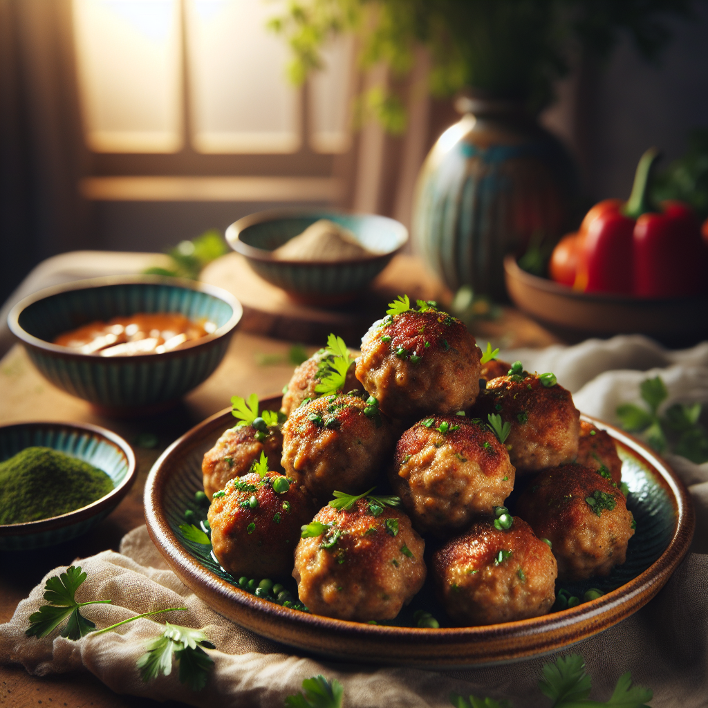 Chicken Meatballs with Amaranth and Herbs