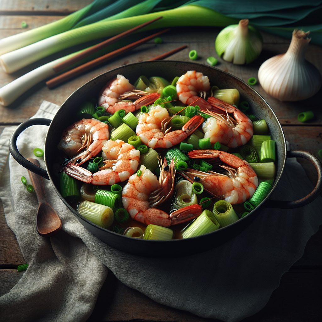 Shrimp with Leeks
